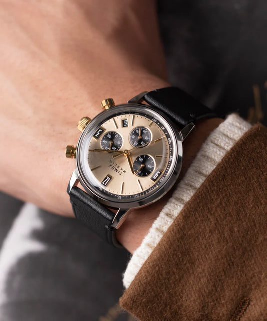 Marlin® Chronograph Tachymeter 40mm Leather Strap Watch