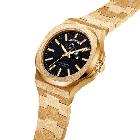GOLD/BLACK FROSTED STARDUST CONSTELLATION DAY DATE