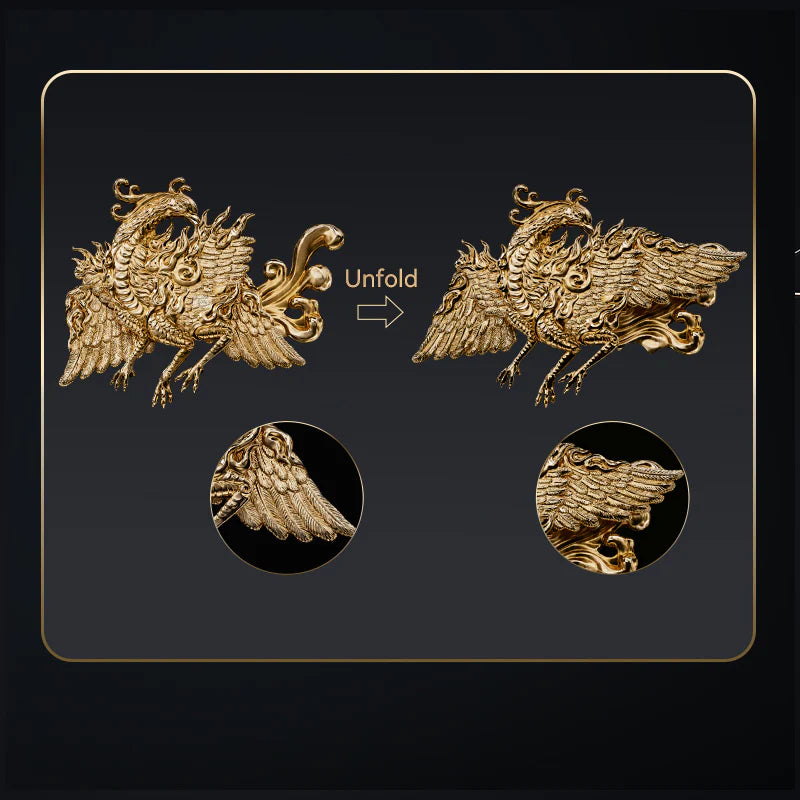 Tourbillon | Three-Legged Golden Crow | Minute Repeater | Gold-Carved | Automaton | 46mm