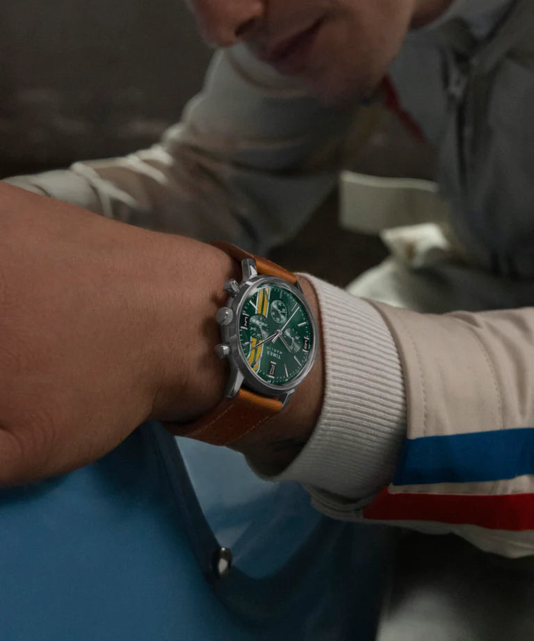 Marlin® Chronograph Tachymeter 40mm Leather Strap Watch