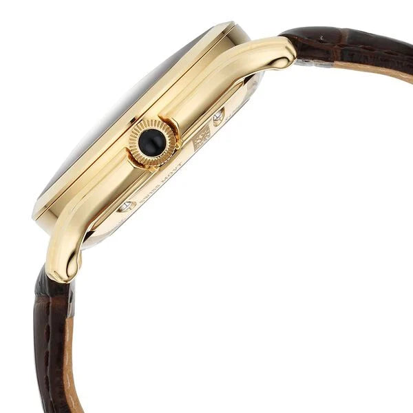 Titan Nebula Art Deco 18k Gold Skeleton Automatic Swiss calibre Leather Strap Watch for Men