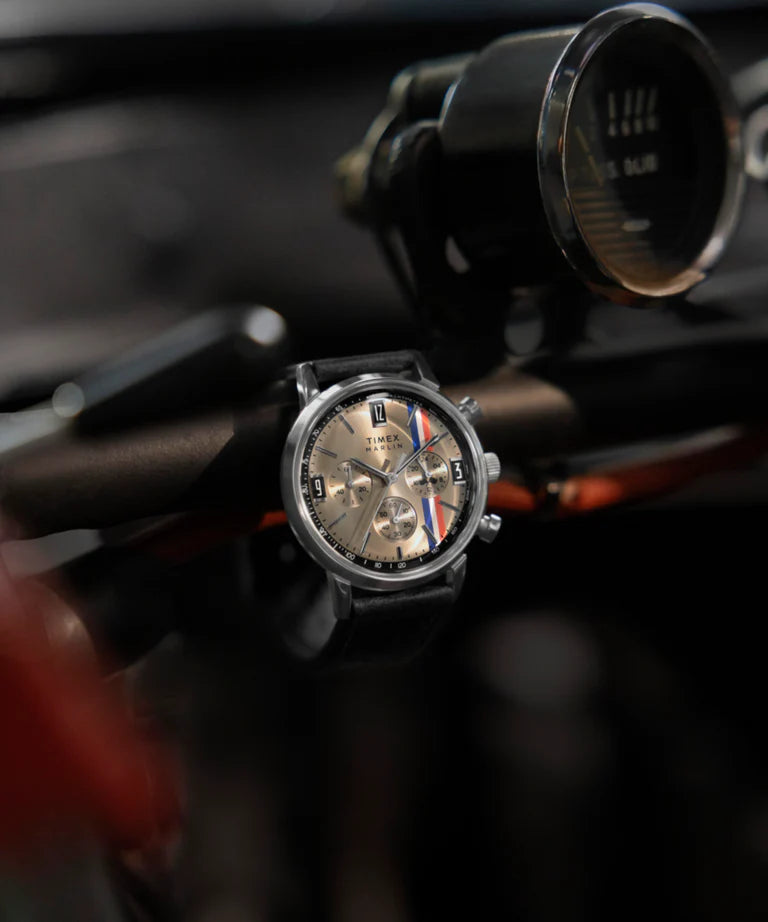 Marlin® Chronograph Tachymeter 40mm Leather Strap Watch