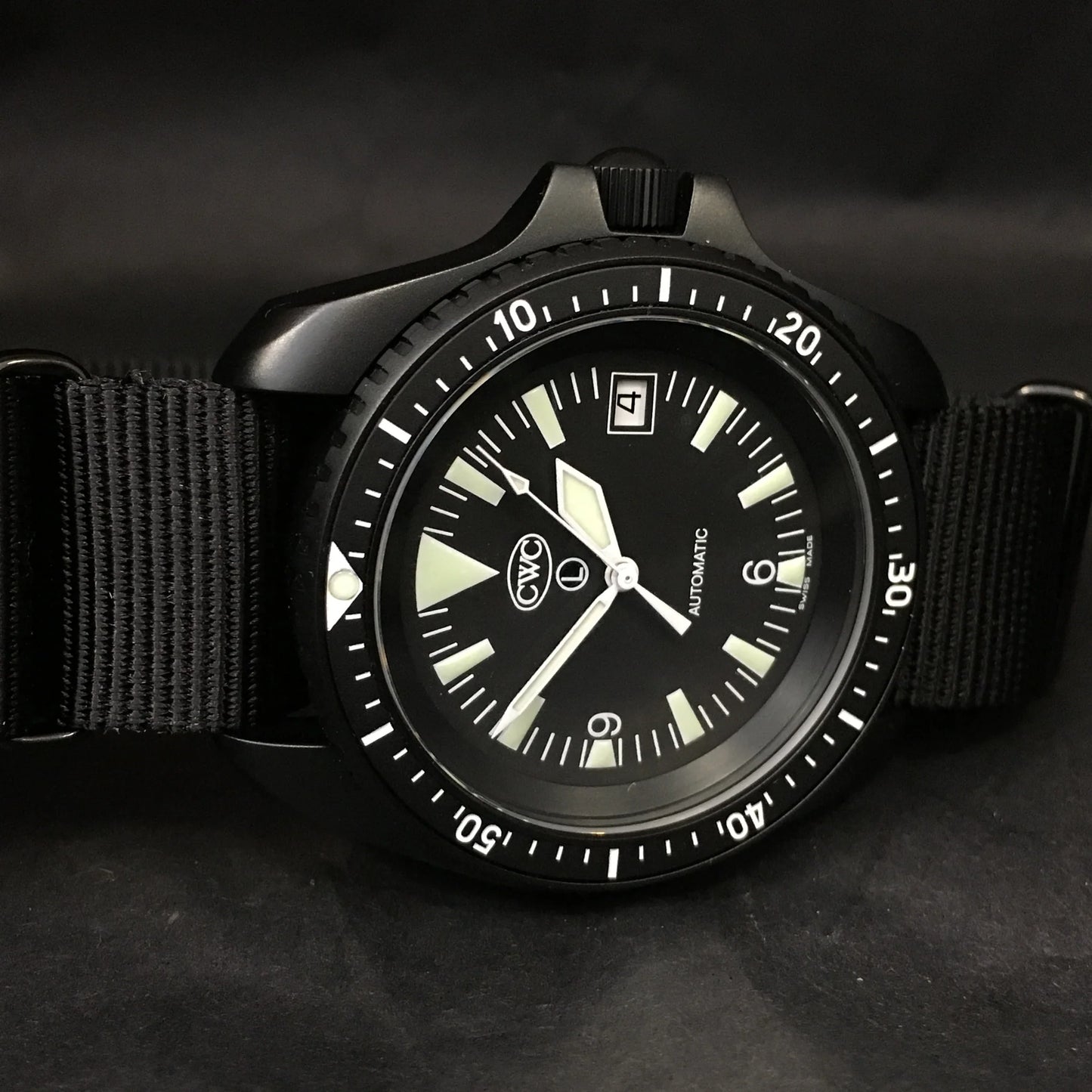 CWC AUTOMATIC DIVERS WATCH MK.2 BLACK WITH DATE (SF300 AS120-D)