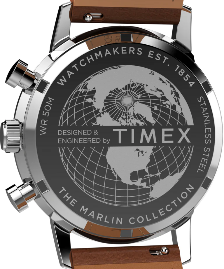 Marlin® Chronograph Tachymeter 40mm Leather Strap Watch