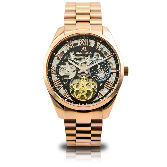 ROSEGOLD/BLACK VILLA AUTOMATIC TOURBILLON