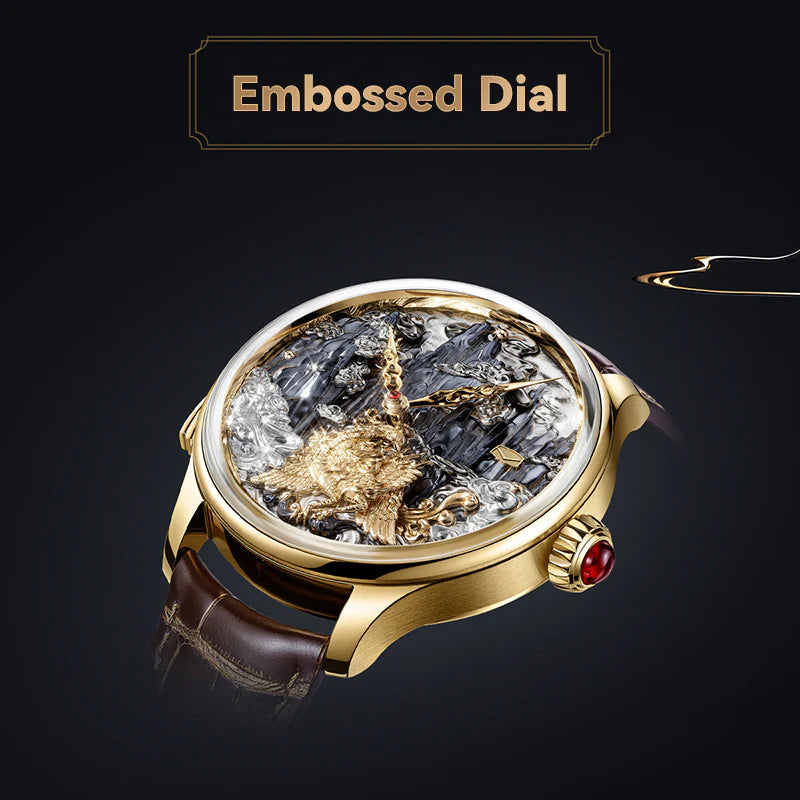 Tourbillon | Three-Legged Golden Crow | Minute Repeater | Gold-Carved | Automaton | 46mm