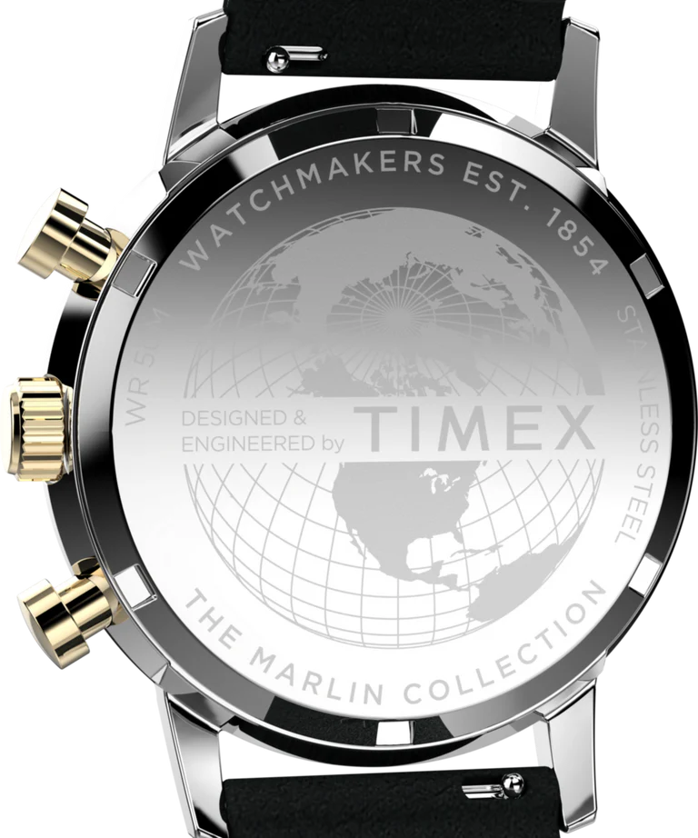 Marlin® Chronograph Tachymeter 40mm Leather Strap Watch