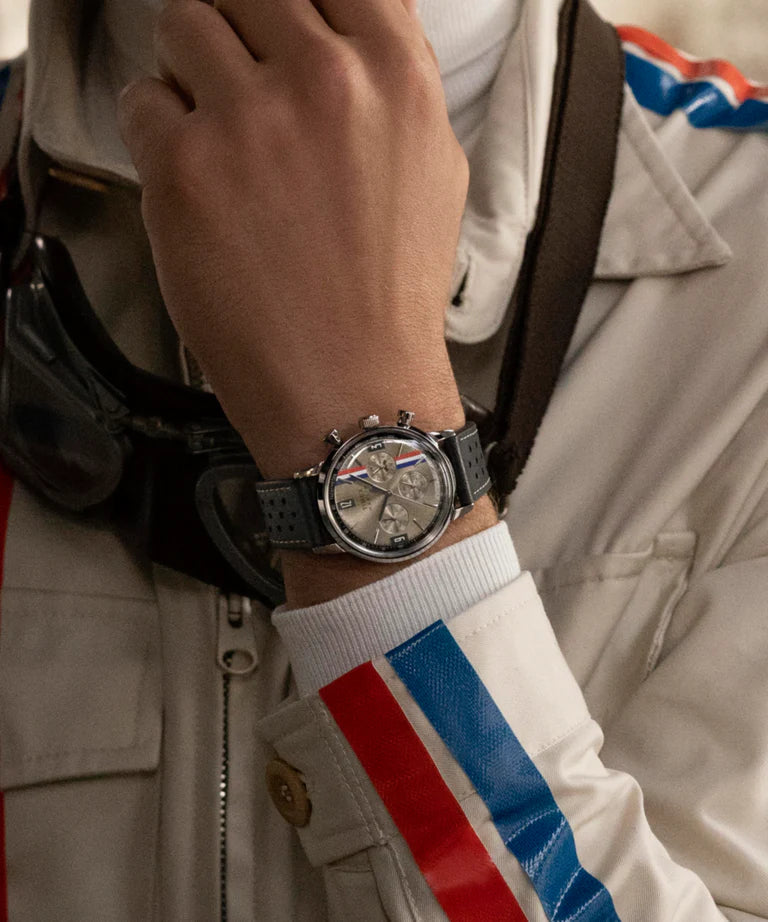 Marlin® Chronograph Tachymeter 40mm Leather Strap Watch