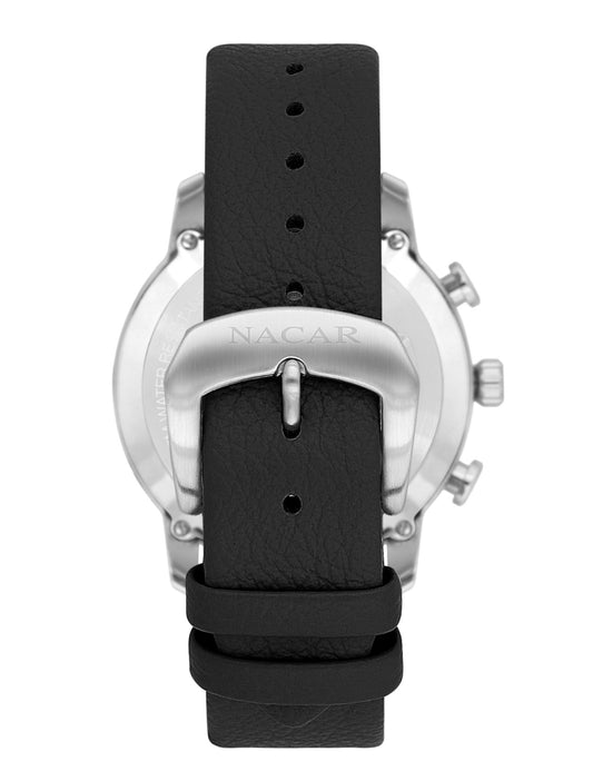 BLACK GENUINE LEATHER MEN'S WRIST WATCH