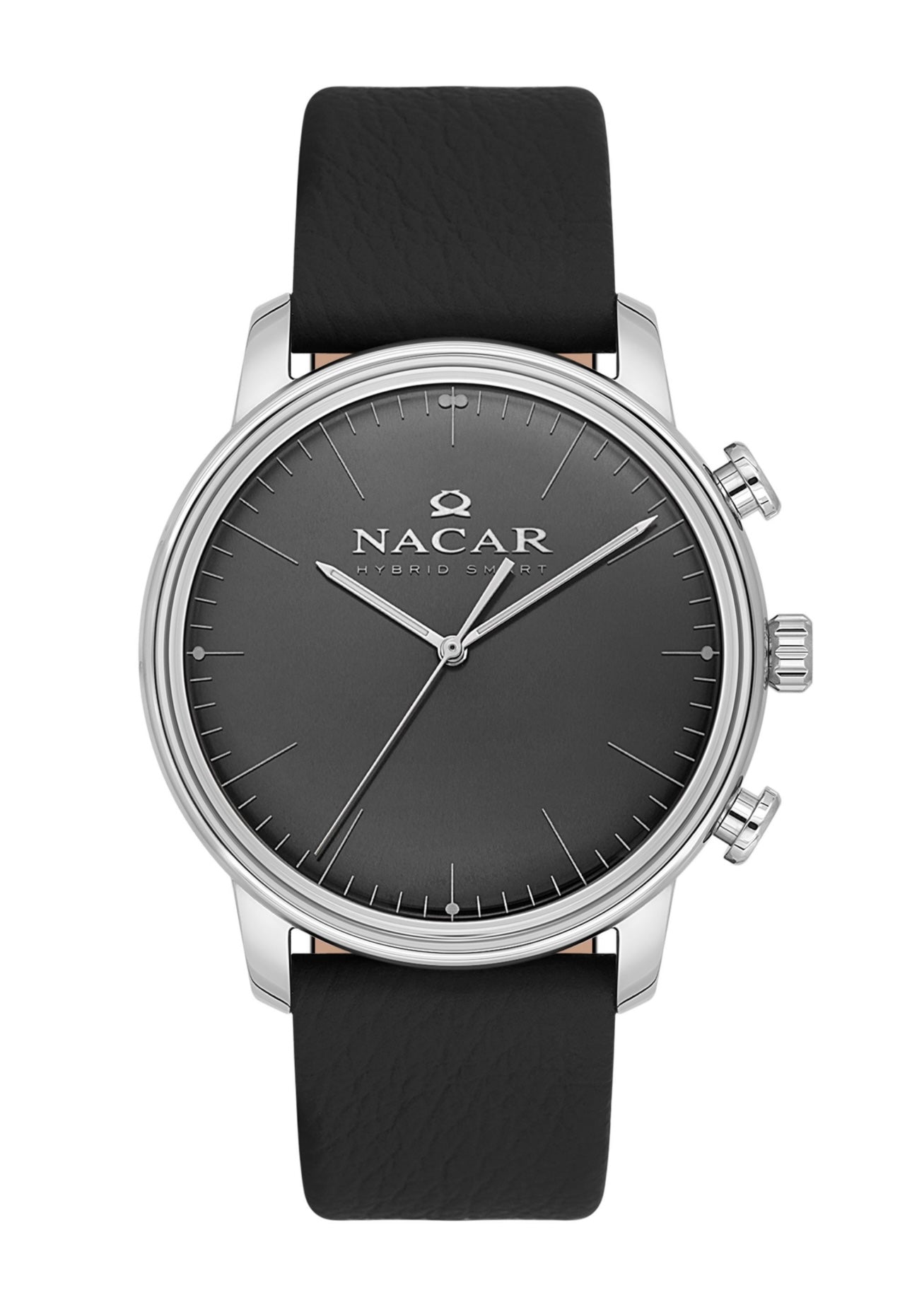 BLACK GENUINE LEATHER MEN'S WRIST WATCH