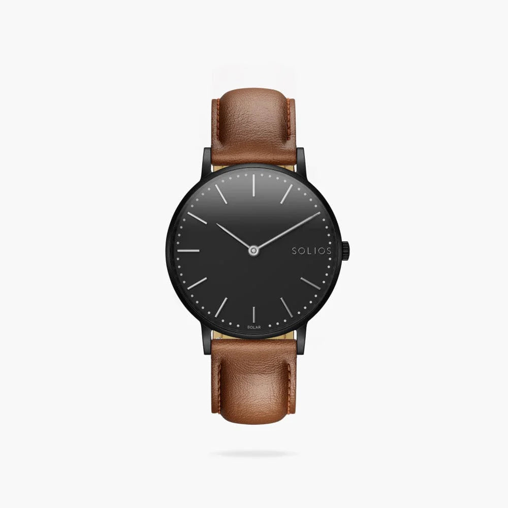 The Solar Classic
Black Dial - Brown Case