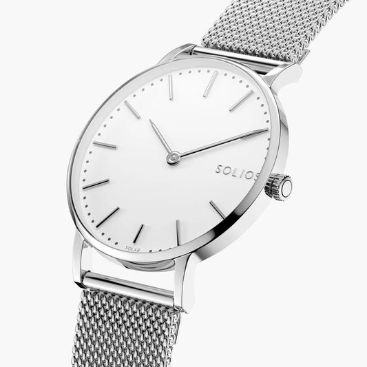 The Solar Classic
White Dial - Silver Case