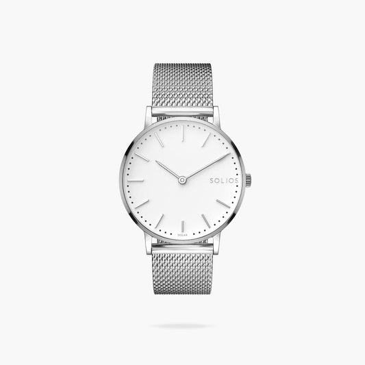 The Solar Classic
White Dial - Silver Case