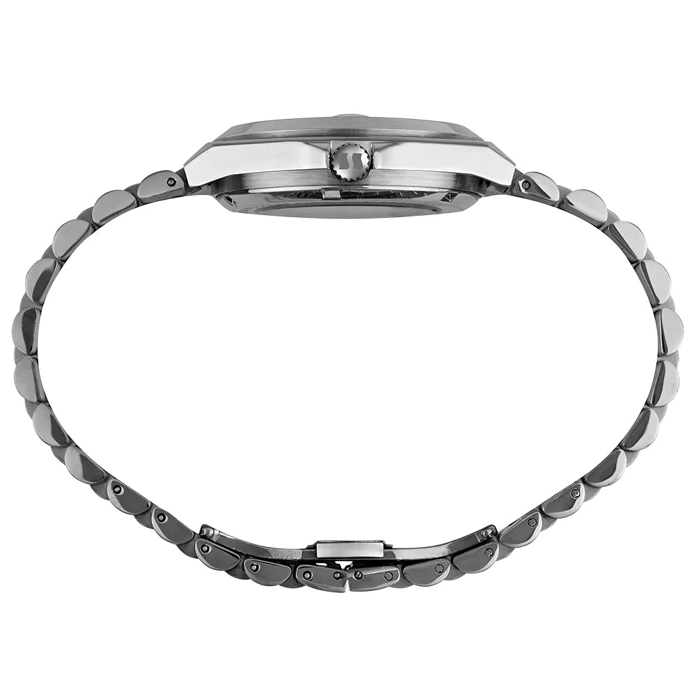 Automatic Men's Watch Transparent Background Black Display