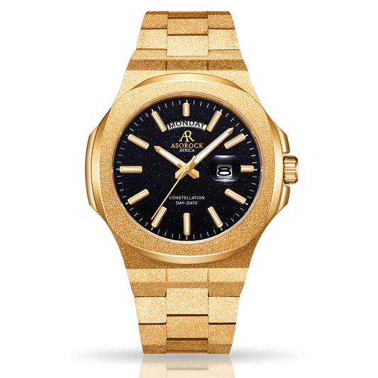 GOLD/BLACK FROSTED STARDUST CONSTELLATION DAY DATE