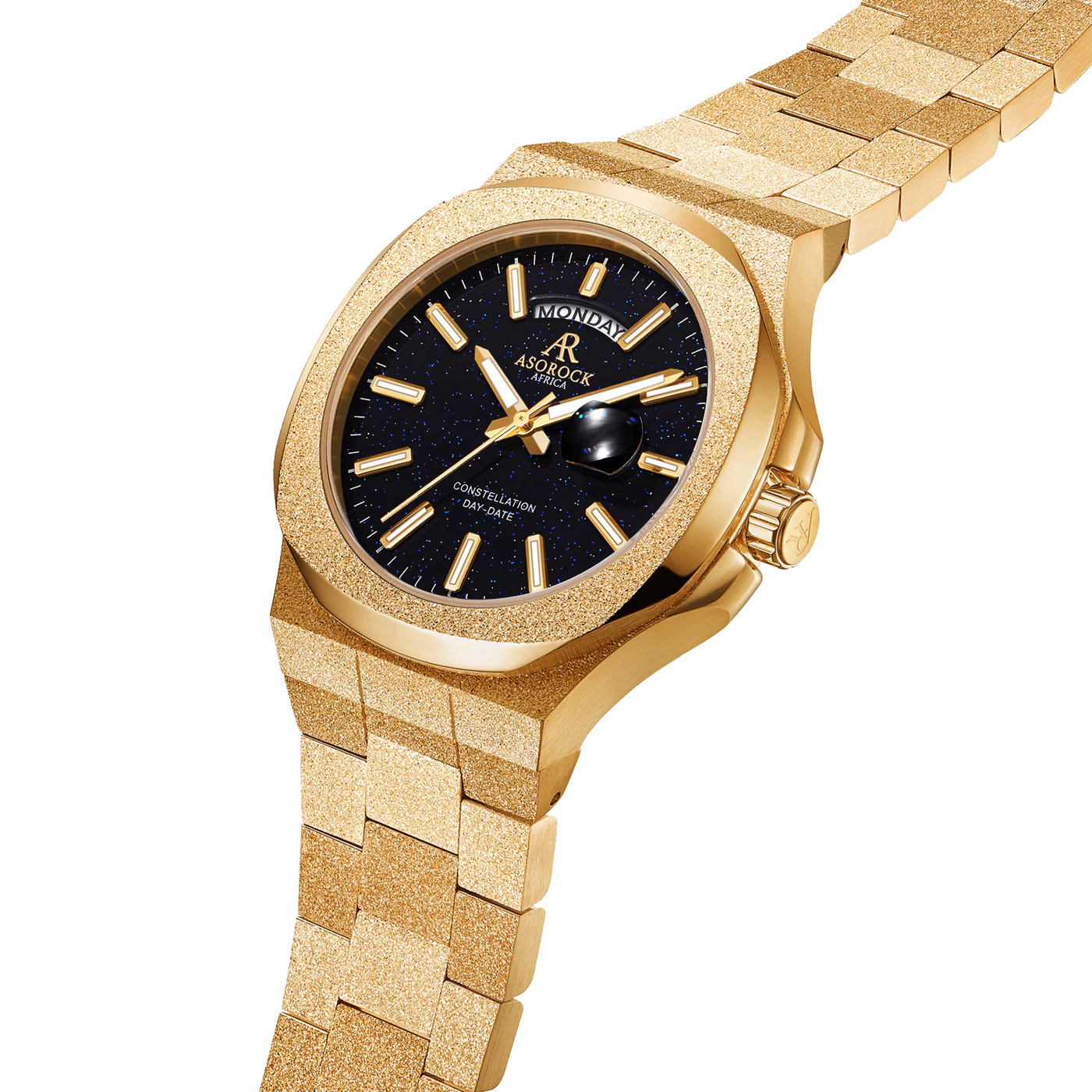 GOLD/BLACK FROSTED STARDUST CONSTELLATION DAY DATE