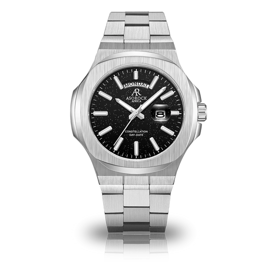 SILVER/BLACK PLAIN CONSTELLATION DAY DATE