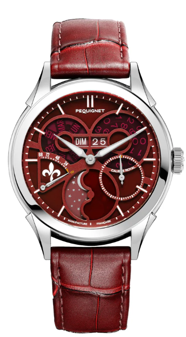 Royale Saphir Watch Ruby Red dial, cassa in acciaio