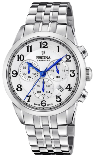 Festina Swiss Made Stainless Steel Chronograph Mens Watch I Model F20040/1